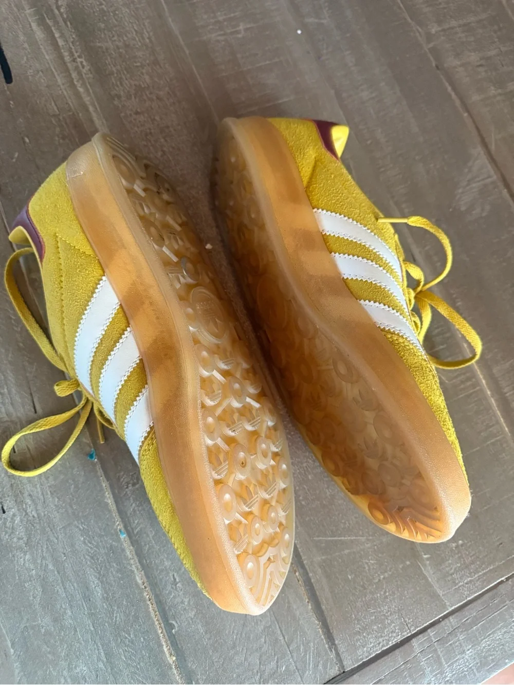 adidas Gazelle Sneakers in Yellow, White and Maroon